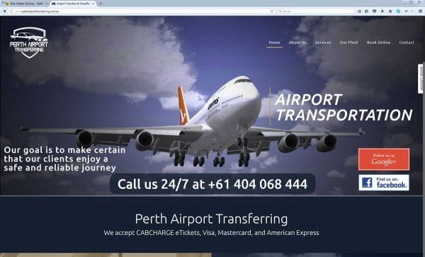 Airport Taxi Website Design Perth