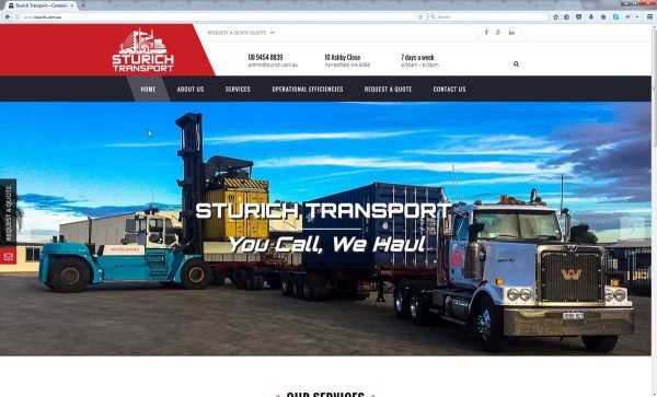 Website Design Perth Transport Company
